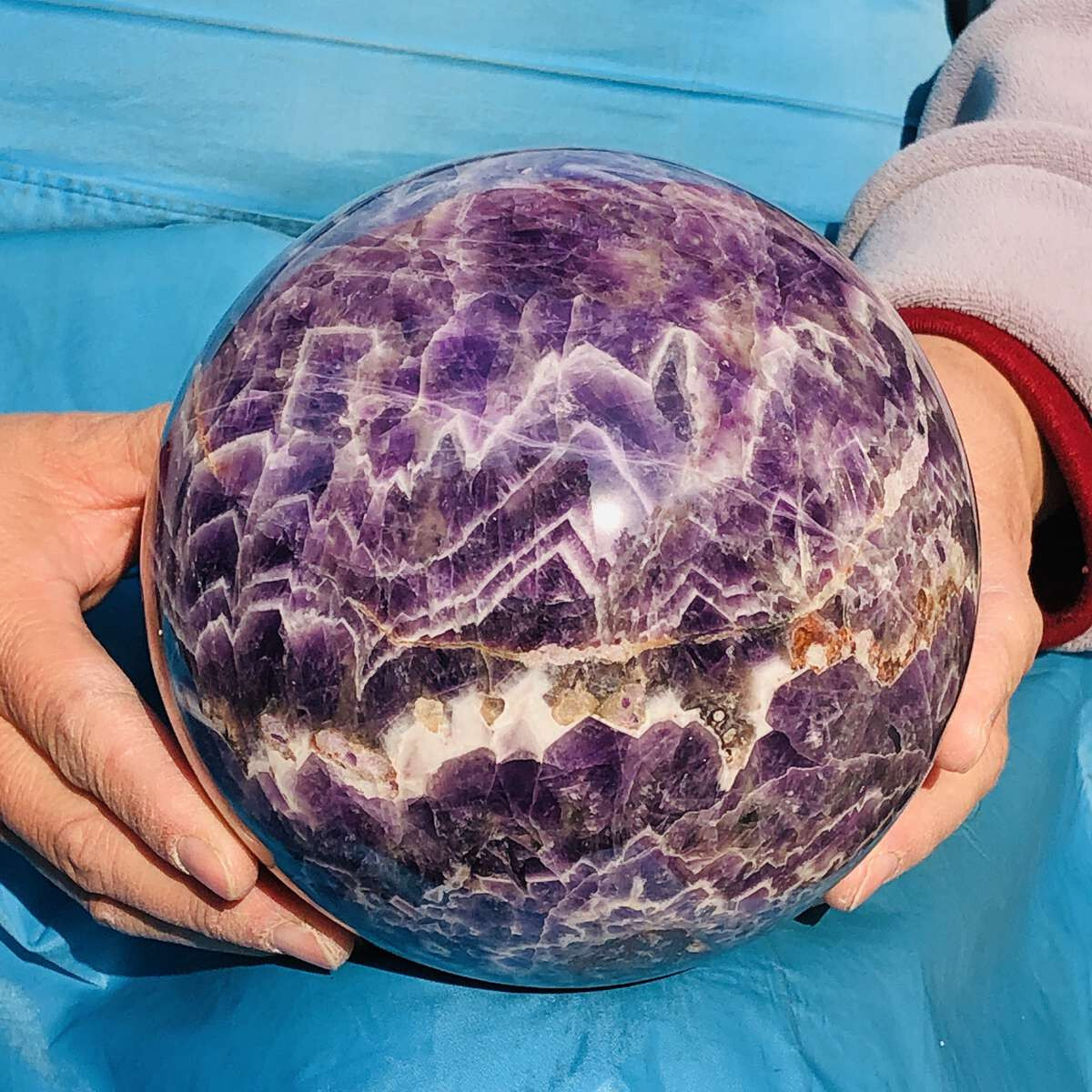 3690G Natural Beautiful Dream Amethyst Quartz Crystal Sphere Ball Healing 3312