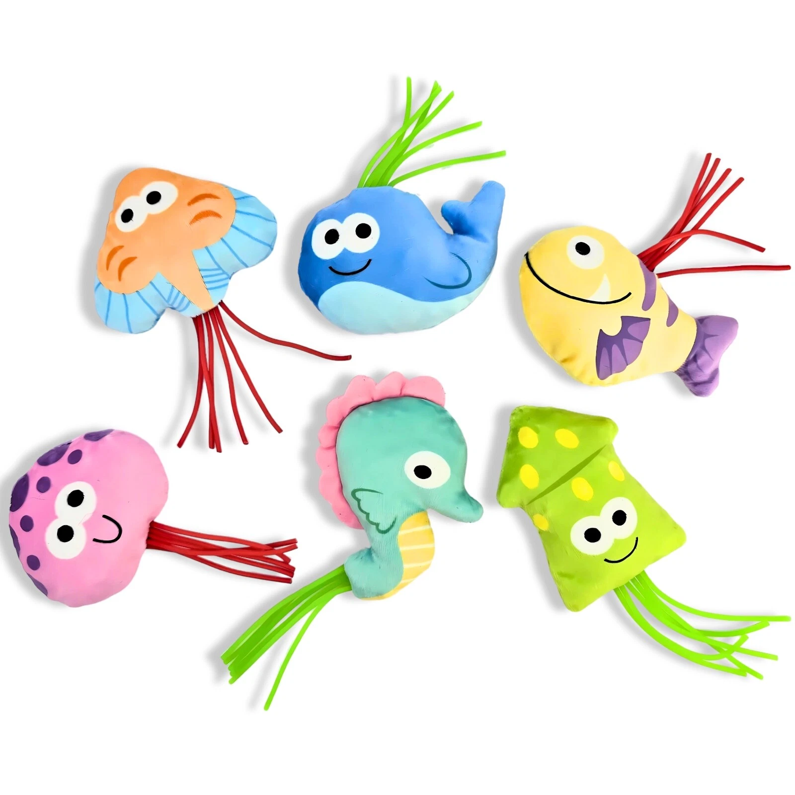 6 Pack interactive Catnip Toys - Durable Plush toys with Crinkle Sound