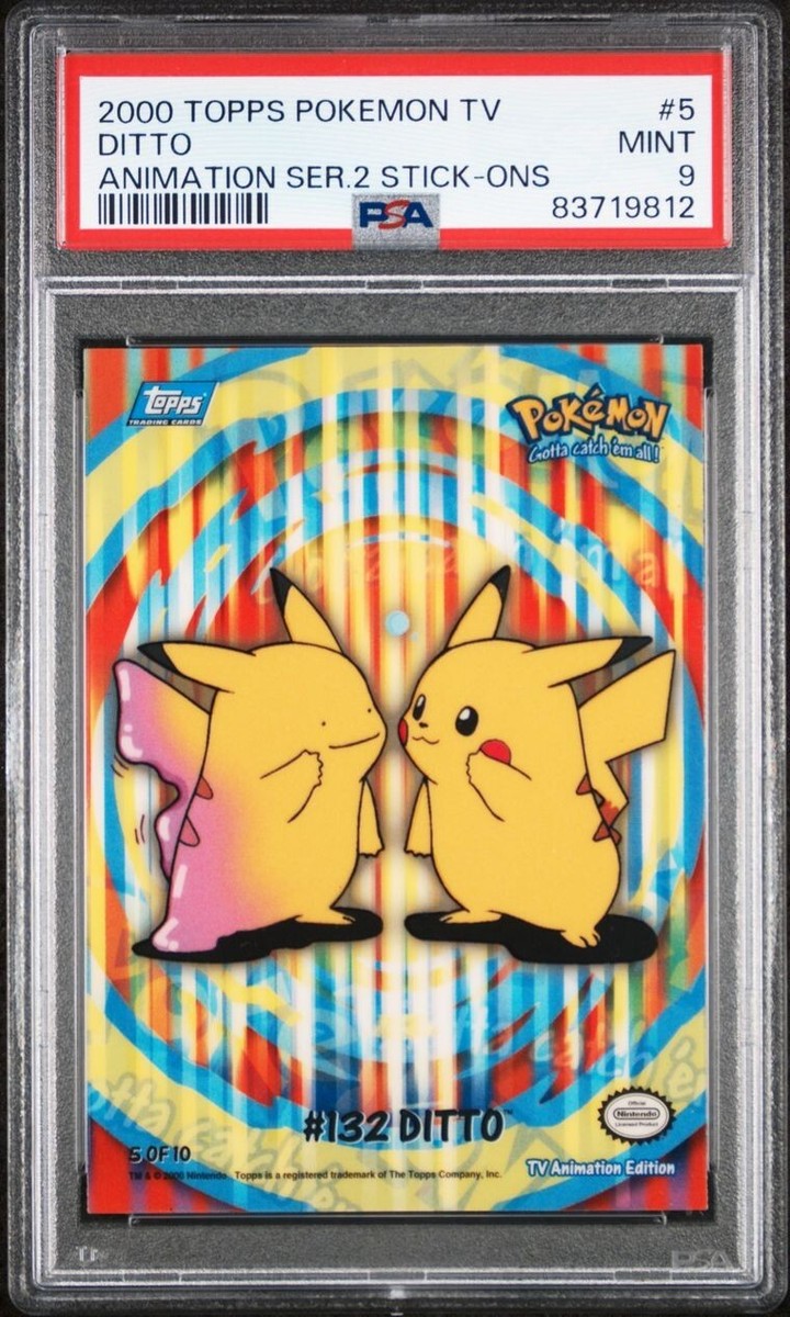 2000 Topps Pokemon TV Animation Series 2 Stick-Ons Ditto (Pikachu