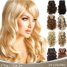OneDor 20" Curly Full Head Synthetic Clip in Hair Extensions Hairpieces 7 Pcs