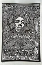 JIMI HENDRIX Psychedelic Hand Signed Posterography Letterpress Graffiti Art