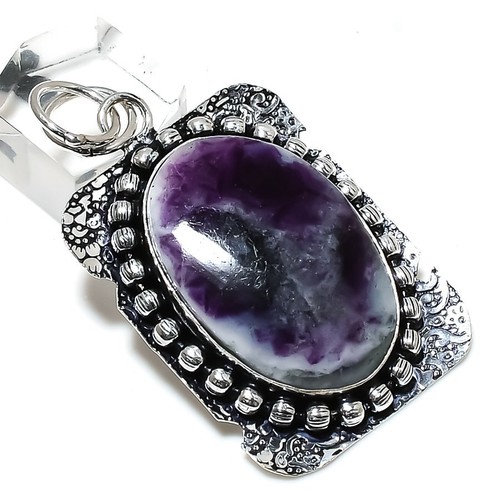 Labradorite Pierre Précieuse Main 925 Argent Sterling Bijoux Pendentif