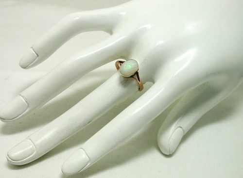 Antique 9ct Rose Gold And Opal Ladies RingSize K.1/2 - 21917 - Picture 3 of 5