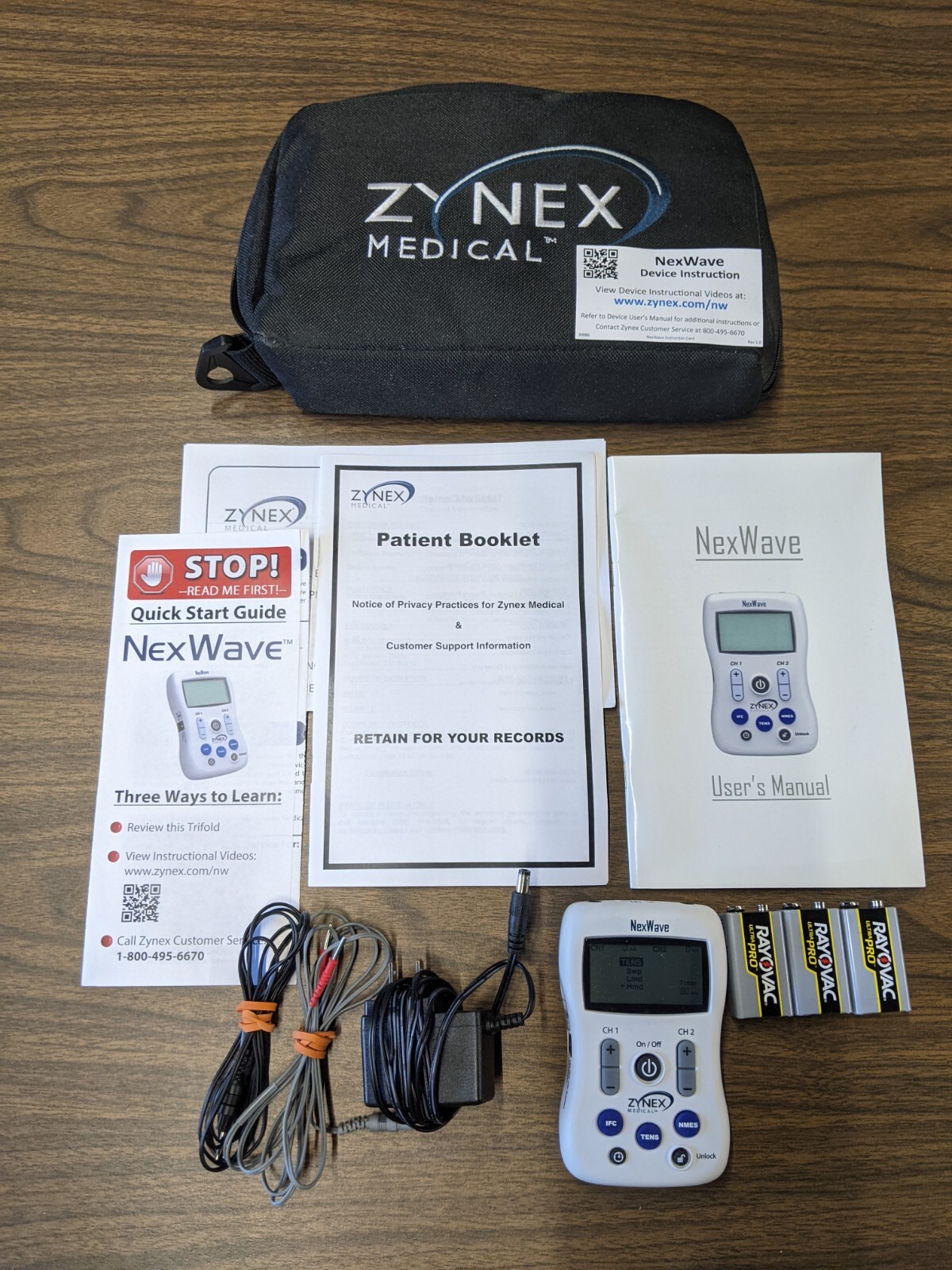 ZYNEX Medical NexWave TENS Kit Unit With Accessories CarryCase220