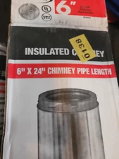 SuperVent 6" x 24" Insulated Double Wall Stainless Steel Chimney Pipe
