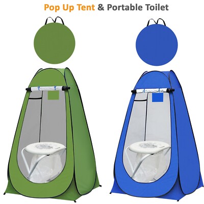 Tragbares Instant Pop Up Sichtschutzzelt Camping Dusche mit tragbarem Toilettenstuhl