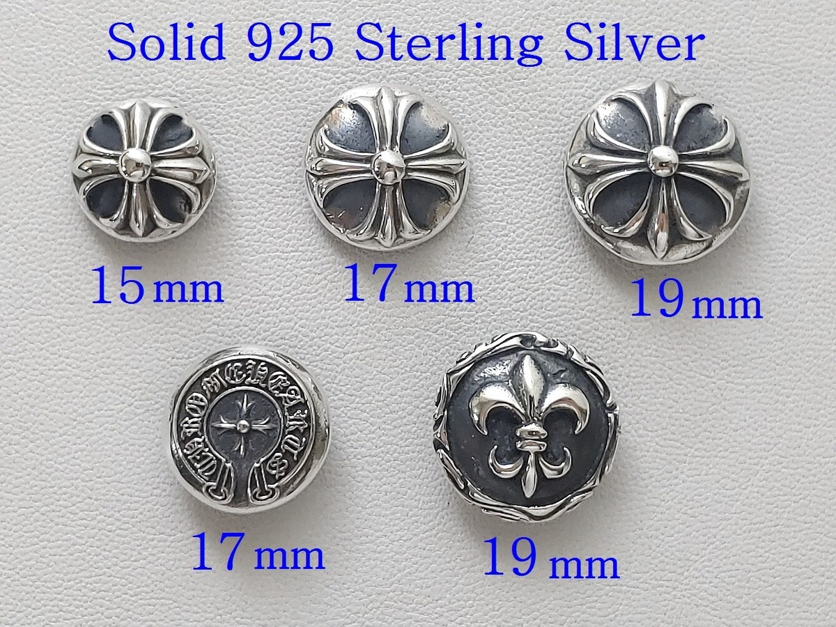 925 STERLING SILVER CROSS CONCHO SNAP BUTTON STUD LEATHER 925 STERLING SILVER CROSS CONCHO SNAP BUTTON STUD LEATHER