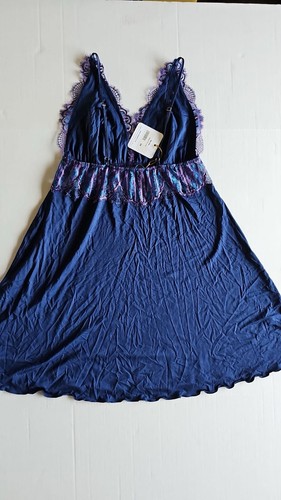 Oh zuza Babydoll Blue Long Dark Blue Dress Size X Large - Picture 4 of 11