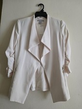 H M Shawl Lapel Collar Blazer Cream Size 8 Nwot
