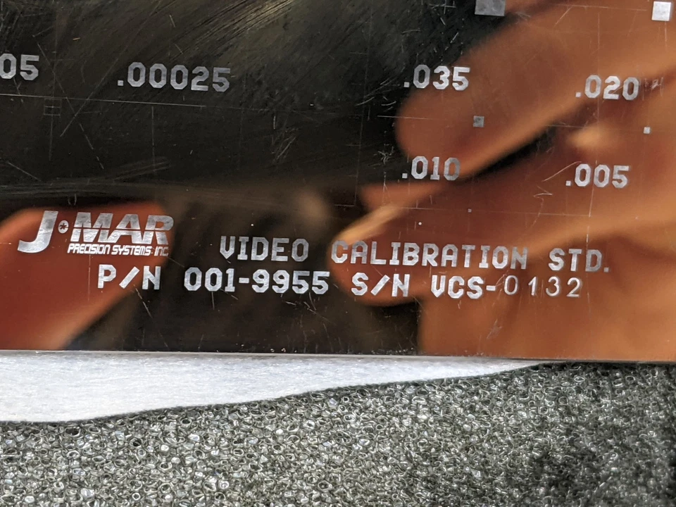 Calibración de video estándar J-MAR 3 pulgadas x 3 pulgadas cromo sobre vidrio P/N 001-9955 Foto 2 de 4