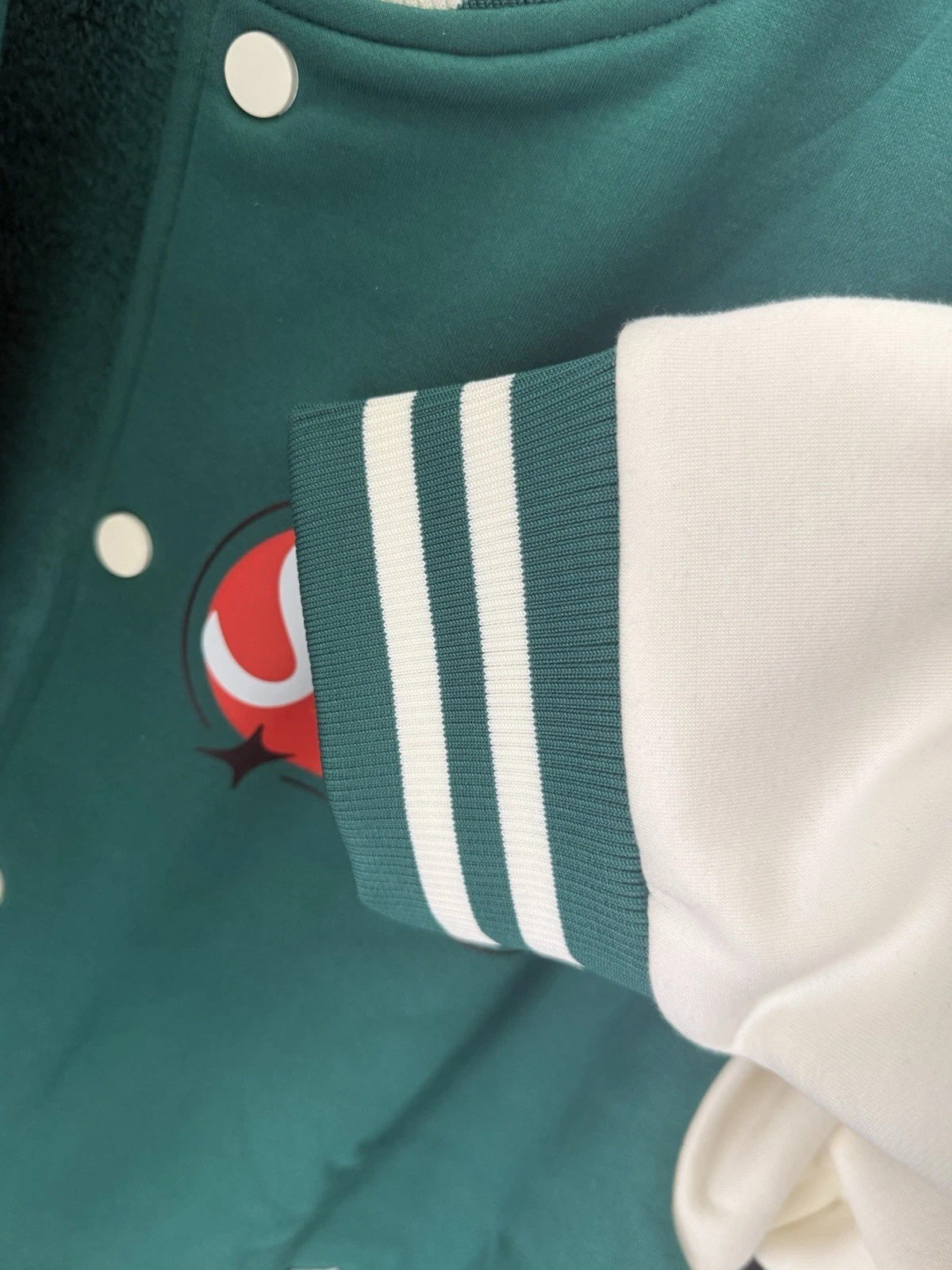 Street Hockey Varsity Jacket Fleece Two Tone Forest Green Large Been Dope Supply - product detail image 5
