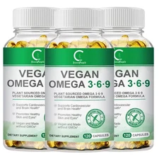 Maximum Strength Triple Omega 3-6-9 Fish, Flax & Borage Oils-120/240/360Softgels