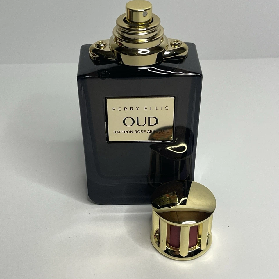 Perry Ellis OUD Rosa Azafrán Absoluto 3.4oz EDP Unisex Spray NUEVO en Caja Foto 4 de 4