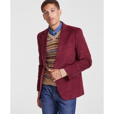 Nautica Sport Coat Mens 44R Red Bard Corduroy Elbow Patch Blazer Suit Jacket NWT