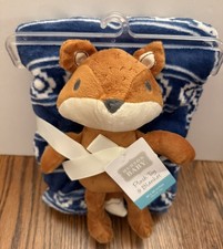 Hudson Baby Fleece Blanket 30  x36  with Plush Fox Stuffed Animal New With Tag