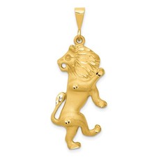14k Yellow Gold Large Leo the Lion Zodiac Pendant