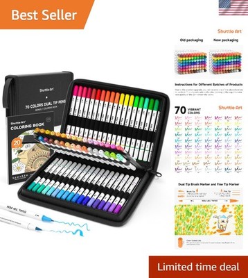 Ultimate 70 Color Art Marker Set with Portable Case - Perfect Gift for Crafters