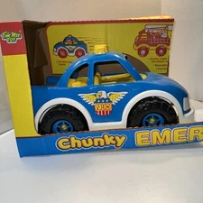 TimMee Processed Plastic Blue Police Car 16” Long