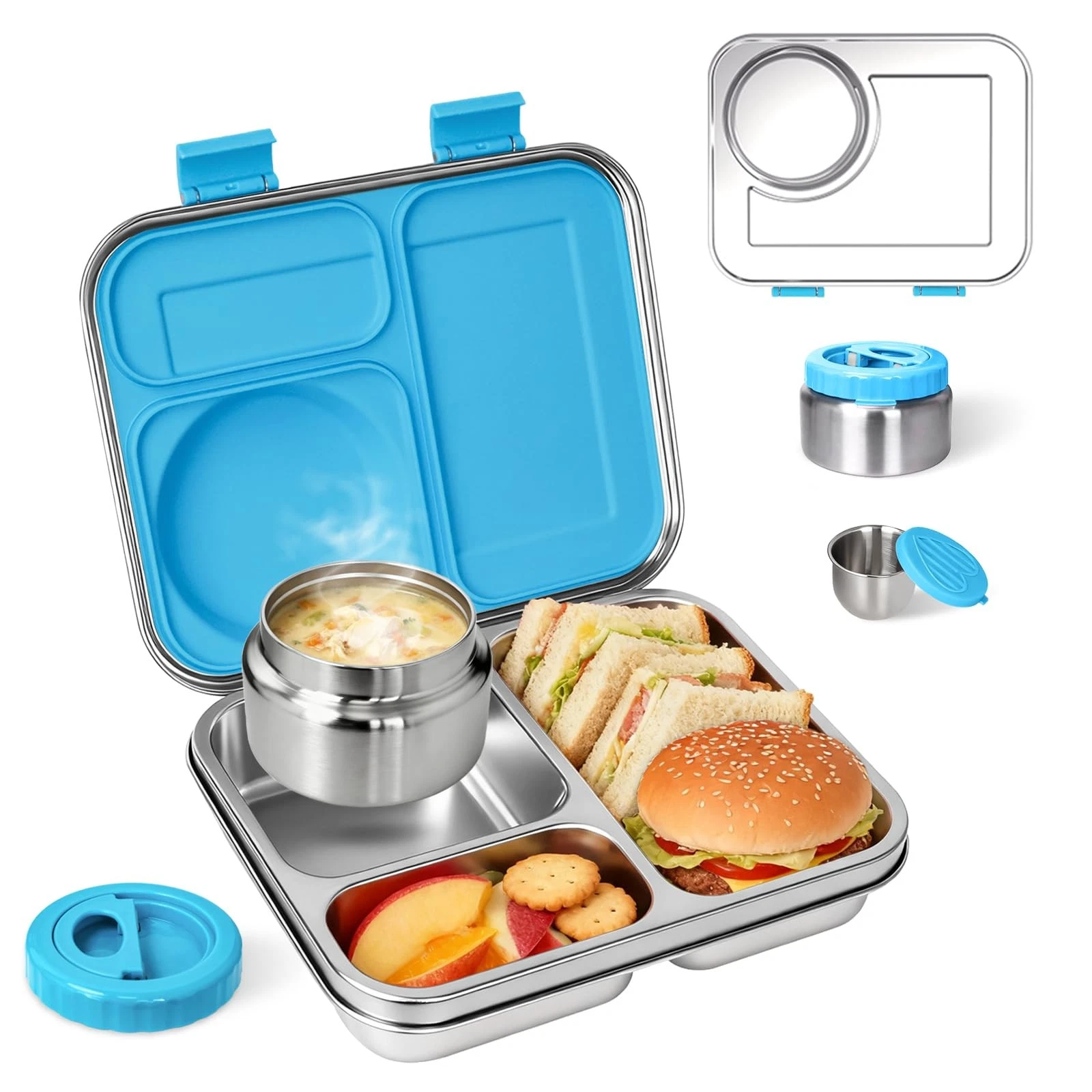 Stainless Steel Bento Lunch Box：7+ Older Kids，Teens ＆ Adult with Insulated Fo...