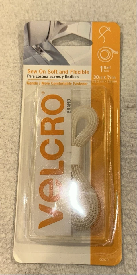 Velcro Gentle Sew On Soft Flexible Roll 30in X 5/8in New In Package Unopened - Image 2 of 4