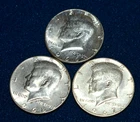 JFK Kennedy Half Dollar Silver 50c U.S. Coins 1966, 1968, 1967 40% Silver