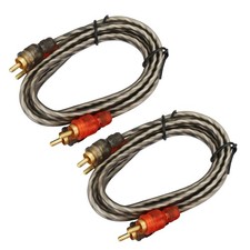 Durable 2PCS RCA Cables 2 Channel Twisted 4Ft Audio Interconnect Amp Cable