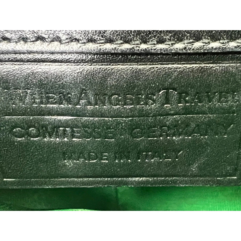 Bolso de hombro de viaje Comtesse When Angels cuero negro dorado cierre de ángel Foto 3 de 4