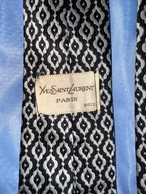 YSL tie, Yeves Saint Laurent,Paris, sole, black and white, luxury
