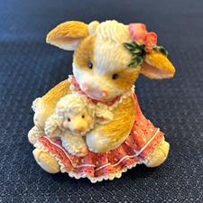 Enesco 1994 Mary’s Moo Moos Resin Cow Figurine "Mooey Christmas To Ewe" 651656