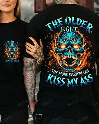 Generation X The Older I Get The More Everyone Can Kiss My Ass Custom Year Skull