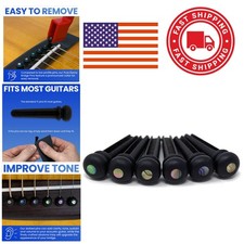 Durable Slotted Ebony Bridge Pins with Abalone Dot for Guitar Sound Improvement