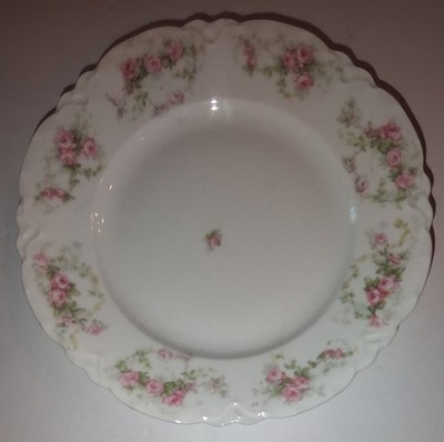 Vintage Austria China Pink Floral Dinner Plate 8.5 Inches