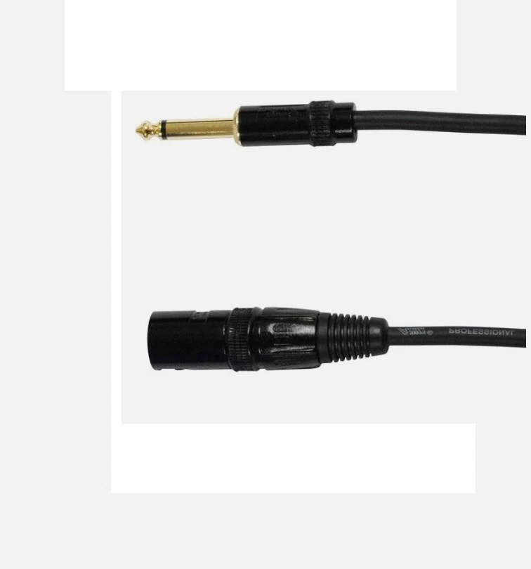XLR 3-Pin Male to 1/4”TS Mono Cable Unbalanced Shielded Mic Audio Cord Stereo 05 - Image 4 of 4