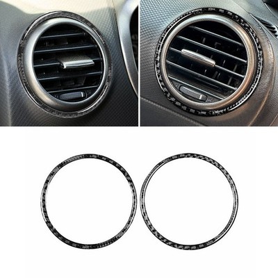 2x Carbon Fiber Dashboard Side Air Vent Outlet Trim For Seat Leon MK2 2005-2012