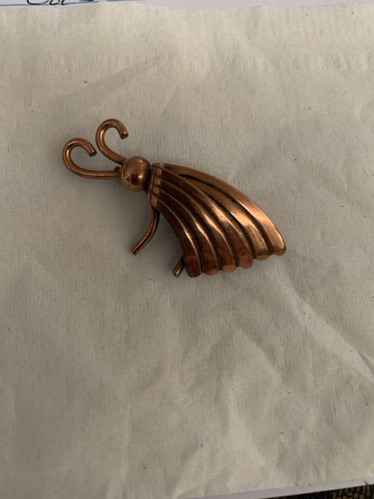 Bell Trading Post Solid Copper Bug Brooch Pin - image 1