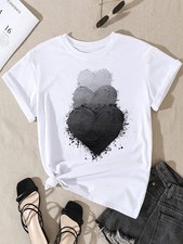 print round neck casual short sleeved T-shirt❀