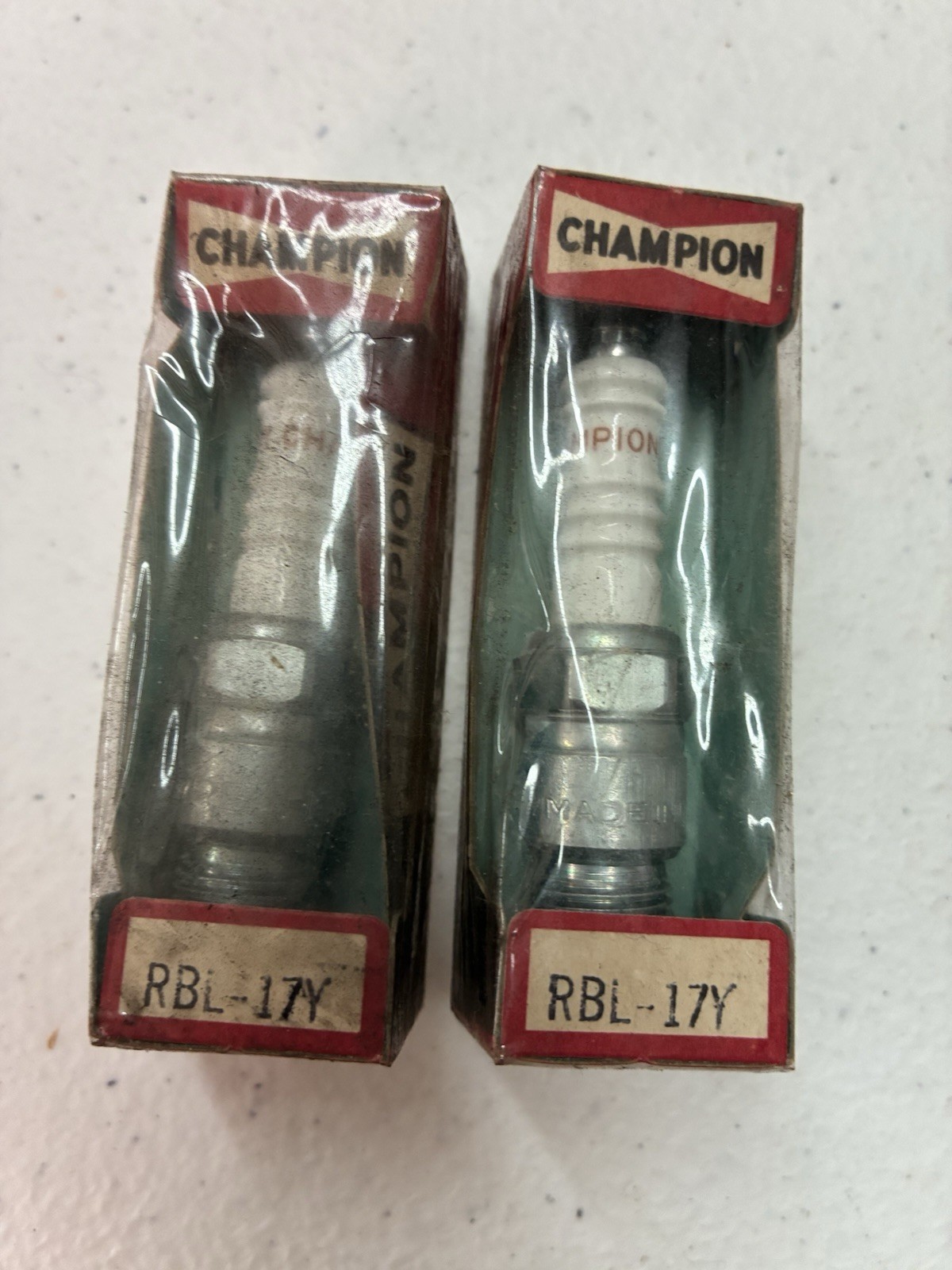Two New Old Stock, Champion, Spark Plugs, Rbl 17Y