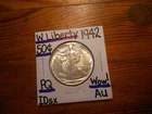 1942 Walking Liberty Silver Half Dollar AU  BEAUTY!!!! PQ!!!! WOW!!! #1