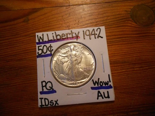 1942 Walking Liberty Silver Half Dollar AU  BEAUTY!!!! PQ!!!! WOW!!! #1