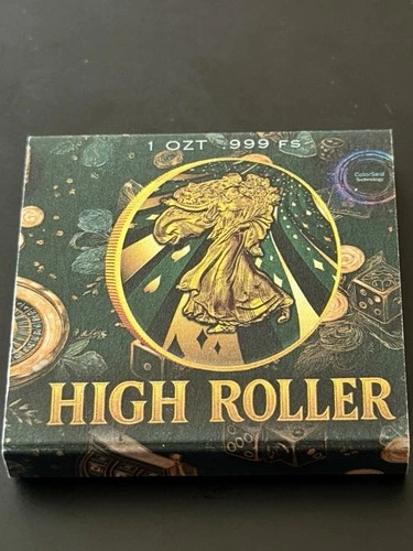 2025 1 oz Silver .999 Eagle Gold Gilded High Roller Colorized  Coin 112 Of 199