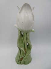 VINTAGE ART NOUVEAU TULIP STATUE ORNATE GLAZED POTTERY URN VASE