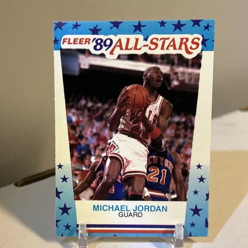 Fleer 1989 All-Stars Michael Jordan #3 Sticker Chicago Bulls NBA Trading Card