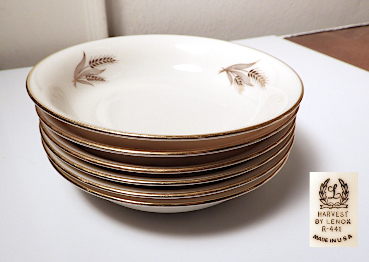 Lenox HARVEST Wheat Fruit Bowls, Set of 6, First Quality, Nice!