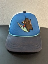 Patagonia Hat Cap Snapback Youth Kids Blue White Trucker Mesh Bear Baseball