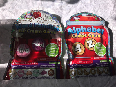 2 NOS Scholastic TARA Ice Cream COOKIE Word LETTER Family PHONICS Reading GAMES