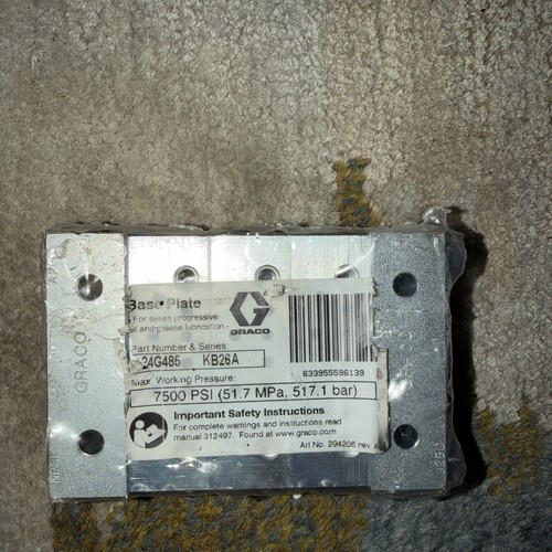Graco 24G486 Trabon MSP Series Base Plate - Afbeelding 1 van 4