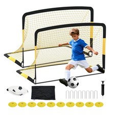 6x4 ft Soccer Goal 2 Pack, Soccer Goals Set for Backyard, Portable Soccer Goa...