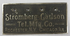 Vtg Antique STROMBERG-CARLSON Telephone Mfg. Co. Face Plate Rochester NY Chicago