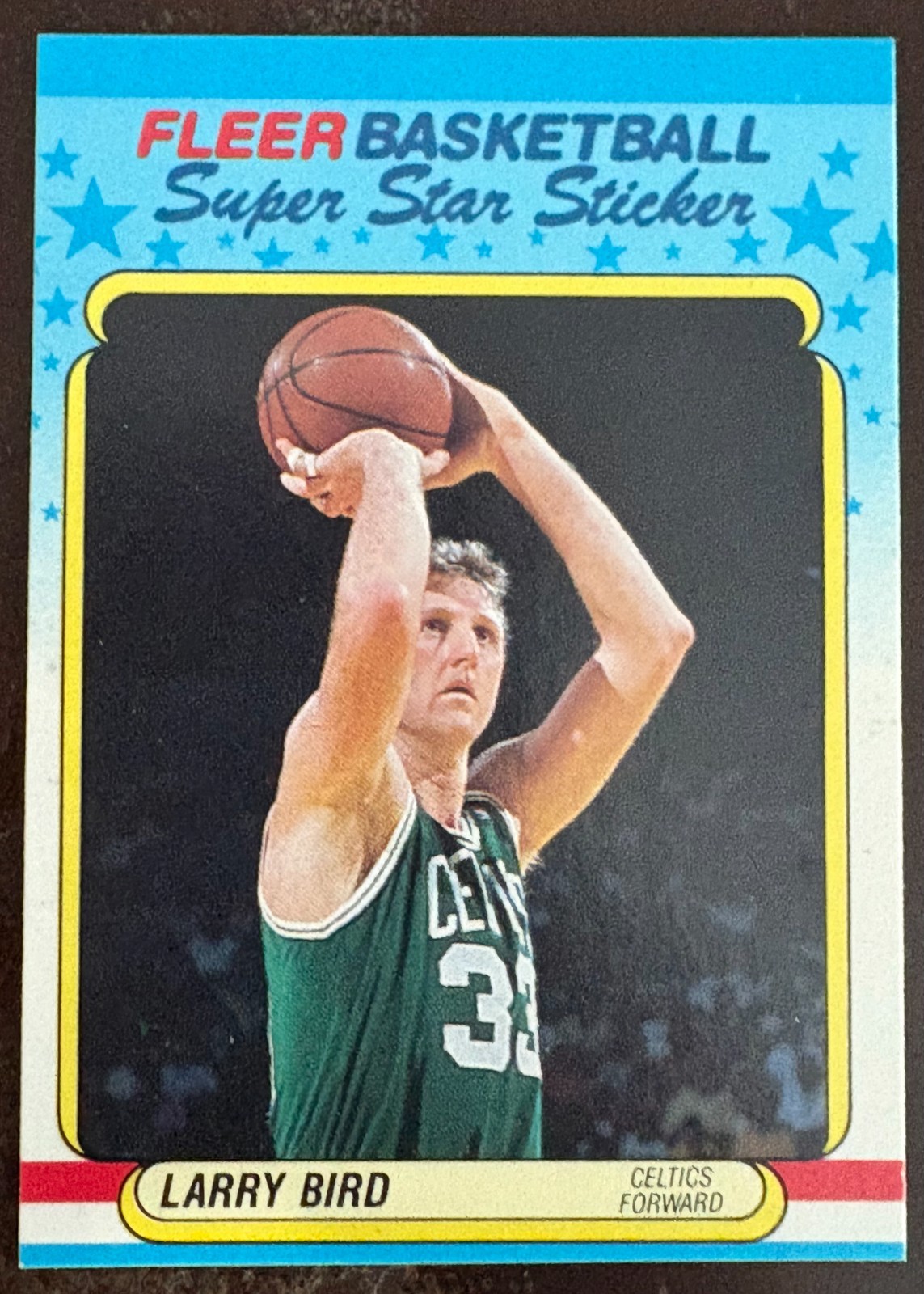 1988-89 Fleer Super Star Sticker #2 Larry Bird! Looks NM+! All-Time Great! HOF!