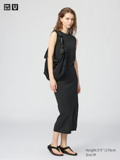 Uniqlo 3D Cotton Knit Dress Black Small